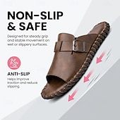 cheap Men's Slippers &amp; Flip-Flops-Men's Brown Fisherman Slide Sandals – Breathable Open-Toe Comfort Sandals, Lightweight Summer Footwear for Beach Vacations, Cruises, Travel and Everyday Leisure