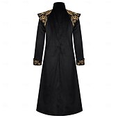 economico Capispalla-Barocco Medievale Rinascimento Cappotto Lunghe Principe Vampiro Nobile Ricamato Costume Per uomo Reale Halloween Carnevale Mascherata Feste Fiera Rinascimentale LARP Adulti Cappotto