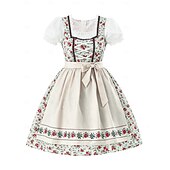 cheap Dirndl Set-Oktoberfest Dirndl Dress Dirndl Set Mini Length Maid Bavarian German Munich Wiesn Women's Carnival Beer Festival Traditional Style Cloth