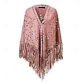 cheap Tops-Retro Vintage Hippie 1970s Cape Hippie Tassel Fringe Fancy Dress Women's Carnival Music Festival Holiday Adults'