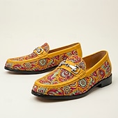 economico Mocassini in pelle premium-Mocassini da uomo di lusso con motivo paisley e morsetto – scarpe eleganti slip-on in vera pelle per lavoro, matrimoni, feste e per gentiluomini attenti alla moda.