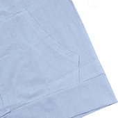 economico Vacanza-Da uomo Camicia Camicia di lino Camicia Estiva Abbigliamento da spiaggia Camicia con Bottoni Semplice Casuale Quotidiano Nero Bianco Giallo Blu marino Manica Lunga Con Cappuccio Primavera &amp; Estate