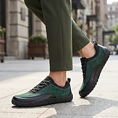 voordelige Casual Veterschoenen-Groene herenwandelschoenen, veterschoenen voor buiten, stevige wandelschoenen met antislipzool voor reizen, kamperen en dagelijks gebruik.
