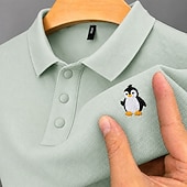 ieftine Polo clasic pentru bărbați-Bărbați 100% Βαμβάκι Polo brodat Casual Afaceri Răsfrânt Manșon scurt De Bază Timp Liber Culoare solidă Texturat Brodat Nasturi Primavara vara Albastru piscină Alb Negru Verde Deschis Trifoi 100