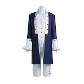 cheap Outfits-Set Retro Vintage 18th Century Coat Pants Vest Long Sleeves George Washington Alexander Hamilton Fancy Dress Men's Halloween Carnival Performance Adults' Coat Vest Shirt
