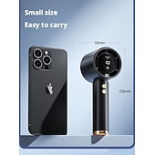 baratos Ventoinhas-Ventilador portátil de mão, mini ventilador com 100 velocidades ajustáveis, ventilador de mão com resfriamento rápido e visor digital, ventilador pessoal recarregável via USB para viagens, uso externo