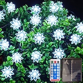 preiswerte Solar-Außenleuchten-12m Lichterketten 100 LEDs Solarmodul Warmweiß Kaltweiß Rot Kreative Lichterketten Festtagslichter Halloween Innenbereich Kreativ USB-betrieben Solarbetrieben