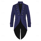 abordables Vêtements d&amp;#39;extérieur-Rétro Vintage Queue-de-pie Manches longues Prince Vampire Gentleman Déguisement Homme Fantaisie Halloween Carnaval Mascarade Foire de la Renaissance LARP Adulte Manteau