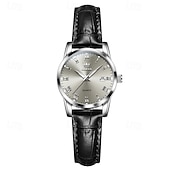 economico Orologi al quarzo-Orologio da uomo Olevs di lusso, analogico, al quarzo, impermeabile, con cinturino in pelle marrone, quadrante con numeri romani e datario, classico, casual, alla moda, elegante, regalo per lui.
