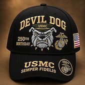 economico 250° Anniversario degli Stati Uniti-Cappello commemorativo del 250° anniversario del Corpo dei Marines degli Stati Uniti, cappello militare regolabile ricamato, copricapo patriottico in omaggio al Corpo dei Marines, regalo di apprezzamento per i veterani, ricordo dell'anniversario per uomin