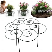 cheap Plant Care Accessories-Metal Plant Support Ring, Garden Plant Support Stakes for Flowers Vegetables, Iron Plant Cage, Outdoor Plant Holder for Upright Growth Lawn Patio Garden Support Frame