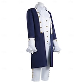 cheap Outfits-Set Retro Vintage 18th Century Coat Pants Vest Long Sleeves George Washington Alexander Hamilton Fancy Dress Men's Halloween Carnival Performance Adults' Coat Vest Shirt