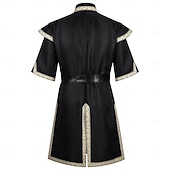 baratos Αριστος-Retro Vintage Medieval Renaissance Waist Belt Tunic Prince Warrior Stand Collar Fancy Dress Men's Fantasy Halloween Carnival Renaissance Fair LARP Adults' Top Belt