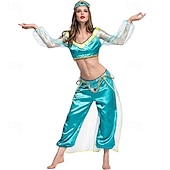  Costume Cosplay Costume di danza del ventre Principessa Jasmine Costume Sexy Adulti Per donna Carnevale martedì grasso Carnevale Feste Vestirsi