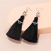 cheap Wearables &amp; Dress-Up-1/2 Pair of Halloween Skeleton Bride Tassel Earrings, Gothic Skull Dangle Drop Earrings for Women, Zinc Alloy Halloween Jewelry, Ghost Festival, Cosplay Costume Party Accessories