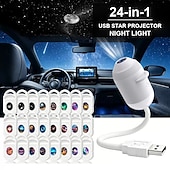 cheap Indoor &amp; Party Lighting-USB Star Projector Night Light, 5D Holographic Galaxy and Ocean Projector with Projection Films, 360° Adjustable Plug-in Ceiling Light for Bedroom, Car, Kids Room Decor
