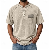 abordables Vintage et rétro-T-shirt graphique américain US Flag pour homme SoftFade™ chemise en denim 100 % coton chemise acid wash haut à manches courtes vintage streetwear maison rue été printemps noir rose vert clair gris