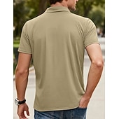 preiswerte Klassisches Poloshirt für Herren-Herren Poloshirts Polohemd aus Eisseide-Seersucker Lässig Straße Revers Kurzarm Basic Modern Einfach Jacquard Leicht Sommer Frühling Blau Weiß Schwarz Khaki Armeegrün Poloshirts