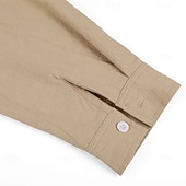 preiswerte Urlaub-Herren Hemd Leinenhemd Wikinger-Stil Popover-Hemd Sommerhemd Stehkragenhemd Einfach Lässig Urlaub Schwarz Weiß Grün Khaki Langarm V Ausschnitt Sommer Frühling Bekleidung Kordelzug