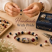  U.S. 250th Anniversary Bracelet 2026, Patriotic American Flag Bald Eagle Beaded Bracelet, Freedom Independence Day Jewelry Gift for Men Women, Memorial Keepsake for 1776-2026 Celebration