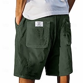 baratos Calções Estilo Casual-Homens Calção Shorts de verão Shorts casuais Shorts de veludo cotelê Com Cordão Bolsos Cintura elástica Tecido Conforto Respirável Curto Ao ar livre Férias Desporto Casual Cáqui Preto