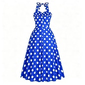 economico Vestiti-Anni 1950 Retrò Vintage Rockabilly Vestito Abito Swing Pois Costume Per donna Carnevale Mascherata Abbigliamento quotidiano Addio al Nubilato Adulti Vestito Abiti per il ritorno