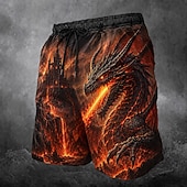  Voor heren dier Draak Lange zwembroeken Badpakken Zwembroeken Boardshorts Medium Taille Donkere Dagelijks Buiten Zijzakken Mesh voering Elastische tailleband met trekkoord Ontwerper Kleding