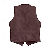 preiswerte Herrenweste-Herren Weste Urlaub Täglich Hochzeitsfeier Verabredung Modisch Brautkleider schlicht Frühling Herbst Knopf Tasche Nylon Komfortabel Glatt Einreiher - 1 Knopf V Ausschnitt Regular Fit Schwarz Leicht