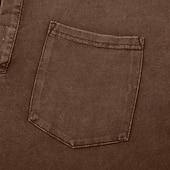 baratos Camiseta Henley Casual-Homens Camisa Henley Camisa 100% algodão com lavagem ácida Camiseta Manga Longa Vintage Retro Vintage Casual Estilo vintage Lavado Henley Casual Primavera Outono Todas as Estações Castanho Escuro
