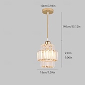 cheap Chandeliers-Modern Crystal Ceiling Light, E27 Crystal Chandelier Ceiling Lamp, Round Lampshade for Hallway, Stairs, Living Room, Bedroom, Kitchen, Bar, Restaurant