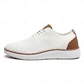 ieftine Pantofi casual cu șireturi-Pantofi sport casual business pentru bărbați, respirabili, tricotați, cu șireturi, ușori și confortabili, pentru birou, călătorii, plimbări zilnice, ținute smart casual și weekend