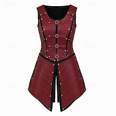 ieftine Rochie-Medieval Renascentist Rochii Arme si Armuri Γιλέκο Războinic Fecioara scutului Barbar Costume de fancy Pentru femei Viching Fantezie Halloween Carnaval Performanță LARP Ren Faire Adulți Rochie