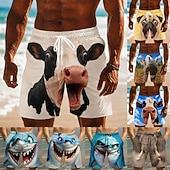 economico Animali &amp; Uccelli-Per uomo Animale mucche Costumi da bagno Costumi da bagno Pantaloncini da bagno Pantaloncini da Surf Misura del girovita medio Divertente Quotidiano Vacanza al Mare Tasche Laterali fodera in rete