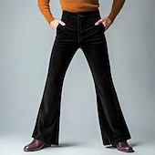 economico Fondi-Retrò Vintage Hippie Anni '70 Pantaloni Pantaloni a zampa d'elefante Pantaloni a zampa Hippie Disco Tinta unica Costume Per uomo Halloween Carnevale Festival Musicale Feste Abbigliamento Quotidiano