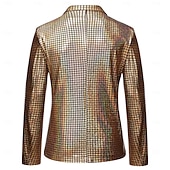 baratos Conjuntos-Conjunto Retro Vintage Discoteca Anos 80 Roupa Manga Comprida Discoteca Metálico Brilhante Fantasia Homens Fantasia de Carnaval Dia Das Bruxas Carnaval Baile de Máscaras Festa Espetáculo Boate Adulto