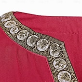 preiswerte Oberteile-Mittelalterlich Renaissance 17. Jahrhundert Hemd Tunika Pirat Krieger Ritter Wikinger Keltischer Ritter Bestickt Stickerei Kostüm Herren Vikinger Fantasie Halloween Maskerade Leistung Maskerade LARP