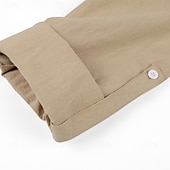 preiswerte Urlaub-Herren Hemd Leinenhemd Wikinger-Stil Popover-Hemd Sommerhemd Stehkragenhemd Einfach Lässig Urlaub Schwarz Weiß Grün Khaki Langarm V Ausschnitt Sommer Frühling Bekleidung Kordelzug