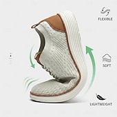 ieftine Pantofi casual cu șireturi-Pantofi sport casual business pentru bărbați, respirabili, tricotați, cu șireturi, ușori și confortabili, pentru birou, călătorii, plimbări zilnice, ținute smart casual și weekend