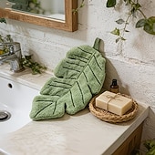 abordables Ustensiles et gadgets de cuisine-Lot de 2 serviettes de toilette en feuille de bananier, douces et suspendues en polaire corail, ultra-absorbantes et à séchage rapide, idéales pour la cuisine, la salle de bain, les toilettes, le