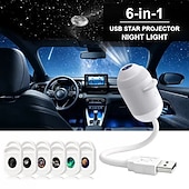 cheap Indoor &amp; Party Lighting-USB Star Projector Night Light, 5D Holographic Galaxy and Ocean Projector with Projection Films, 360° Adjustable Plug-in Ceiling Light for Bedroom, Car, Kids Room Decor