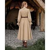  Medieval Renascentist Rochii Mâneci Lungi Pirat Viching Costume de fancy Pentru femei Pirat Fantezie Halloween Carnaval Performanță LARP Ren Faire Adulți Rochie