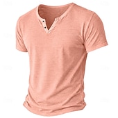 ieftine tricouri de bază-Bărbați Tricou Tricou din tricot Tee Top Manșon scurt În V Vară Culoare solidă Modă Ușor De Bază Simplu Casual Vacanță Stradă Albastru piscină Negru Verde Deschis Top tricou pentru bărbați