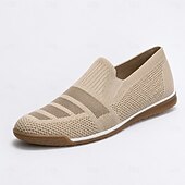 cheap Slip-On Casual Shoes-Men's Knit Slip-On Shoes, Breathable Woven Casual Loafers for Walking, Travel and Everyday Wear