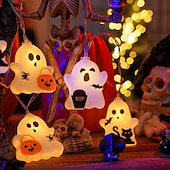 cheap Indoor &amp; Party Lighting-Halloween String Lights, 19.7FT 40 LED Cute Ghost Pumpkin Bat Fairy Lights, USB or AAA Battery Powered Halloween Decorations for Bedroom Living Room Party Indoor Decor