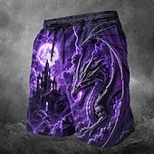  Voor heren dier Draak Lange zwembroeken Badpakken Zwembroeken Boardshorts Medium Taille Donkere Dagelijks Buiten Zijzakken Mesh voering Elastische tailleband met trekkoord Ontwerper Kleding
