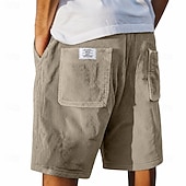 baratos Calções Estilo Casual-Homens Calção Shorts de verão Shorts casuais Shorts de veludo cotelê Com Cordão Bolsos Cintura elástica Tecido Conforto Respirável Curto Ao ar livre Férias Desporto Casual Cáqui Preto