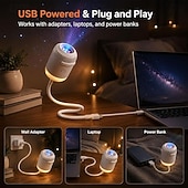 cheap Indoor &amp; Party Lighting-USB Star Projector Night Light, 5D Holographic Galaxy and Ocean Projector with Projection Films, 360° Adjustable Plug-in Ceiling Light for Bedroom, Car, Kids Room Decor