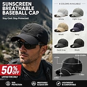 baratos Presentes-Boné de beisebol masculino respirável com protetor solar, ideal para corrida, leve e de secagem rápida, perfeito para atividades ao ar livre como pesca, caminhadas, golfe, tênis, exercícios e esportes de verão.