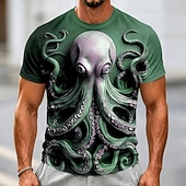  Bărbați Animal Caracatiță Tricou Manșon scurt Tricou Tipărire 3D Stil Nautic Cămașă Amuzant Casual Zilnic Stradă Mov Maro Trifoi Vară Primăvară Îmbrăcăminte S M L XL 2XL 3XL