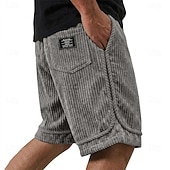 economico Pantaloncini casual-Per uomo Shorts Pantaloncini casual Pantaloncini di velluto a coste Tasca Elastico in vita Semplice Tinta unita Comodità Traspirante Lunghezza al ginocchio Casuale All'aperto Spiaggia Vacanza Moda